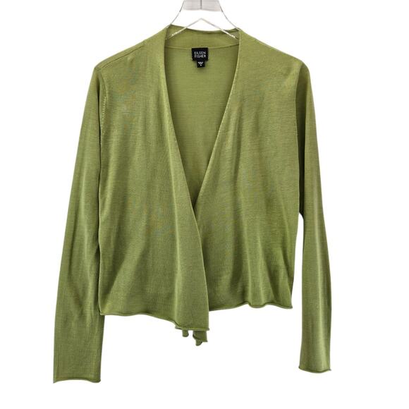 Eileen Fisher Sweaters - Eileen‎ Fisher Lightweight Silk Open Cardigan Sweater Small Womens Light Green